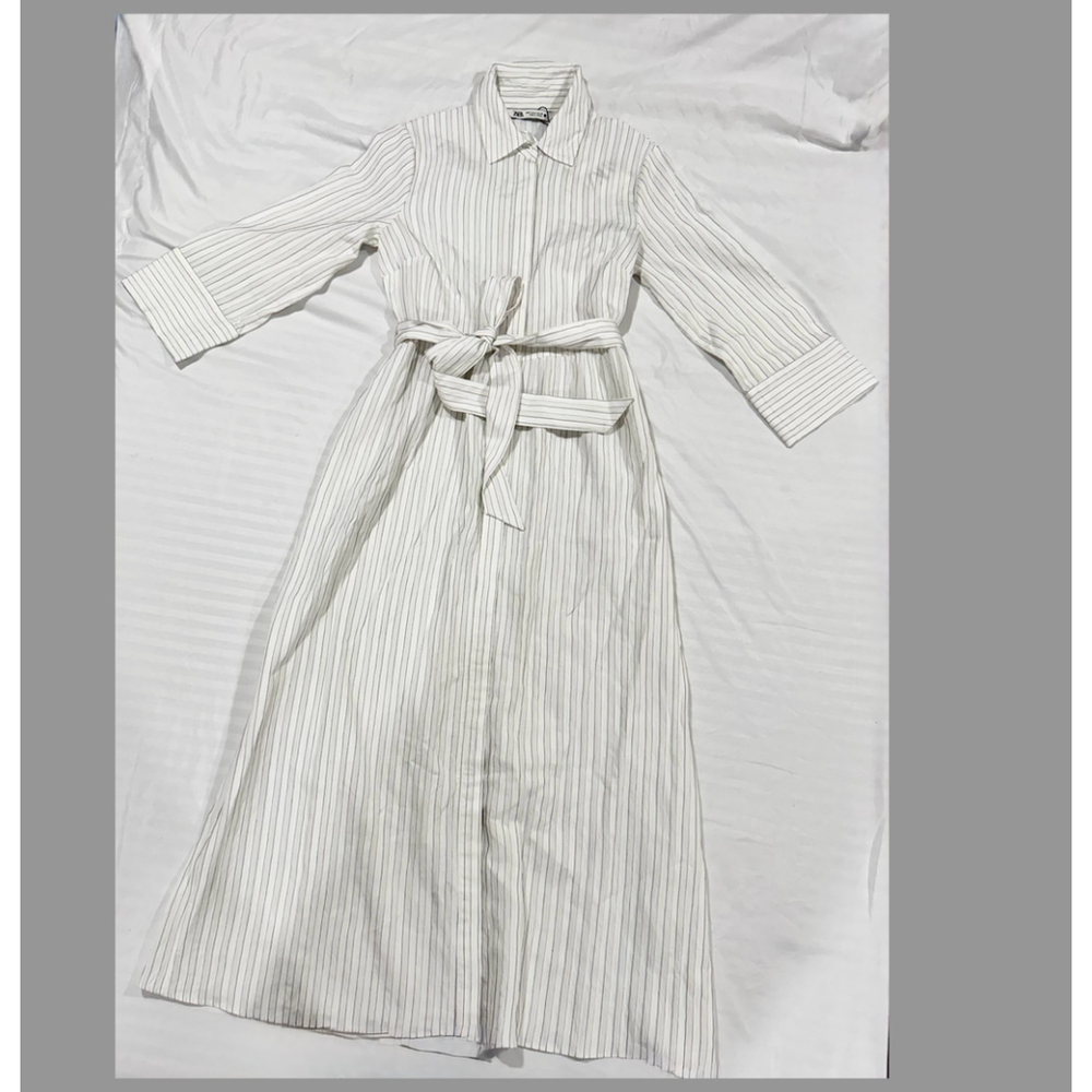 Zara Belted striped dress Size S - Picture 7 of 9